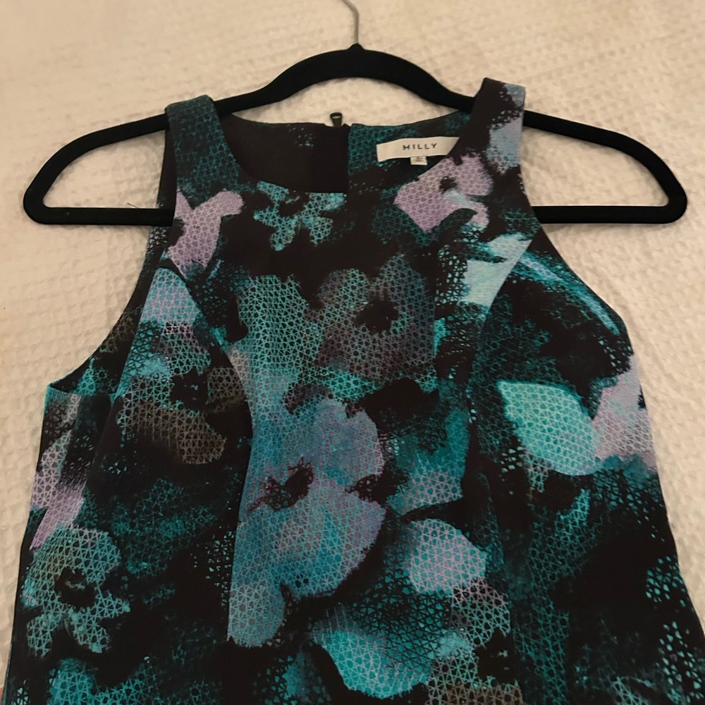 Milly Teal and Purple Patterned Crop Top